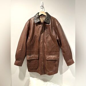 Madison Creek Men's Mid Length Leather Jacket